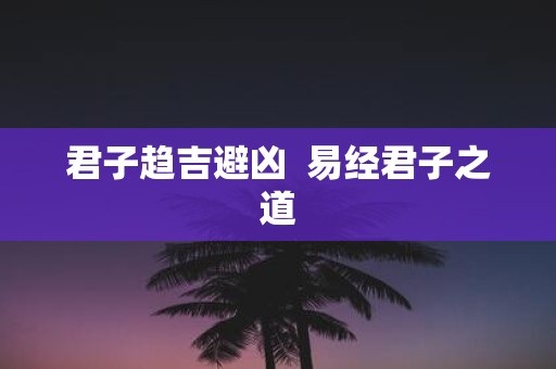 君子趋吉避凶 易经君子之道