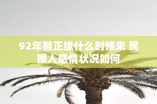 92年猴正缘什么时候来 属猴人感情状况如何