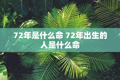 72年是什么命 72年出生的人是什么命