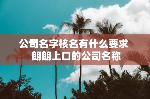 公司名字核名有什么要求 朗朗上口的公司名称