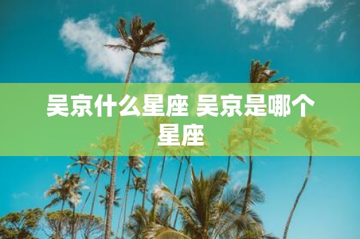 吴京什么星座 吴京是哪个星座