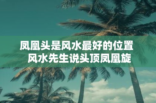 凤凰头是风水最好的位置 风水先生说头顶凤凰旋