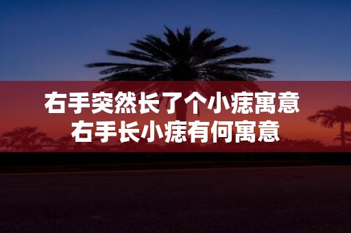 右手突然长了个小痣寓意 右手长小痣有何寓意