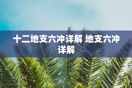 十二地支六冲详解 地支六冲详解