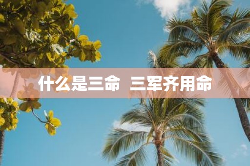 什么是三命 三军齐用命