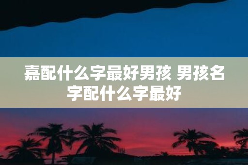 嘉配什么字最好男孩 男孩名字配什么字最好