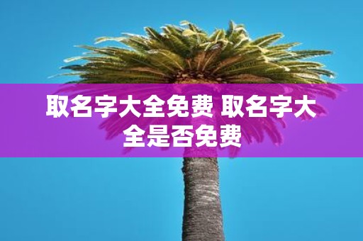 取名字大全免费 取名字大全是否免费