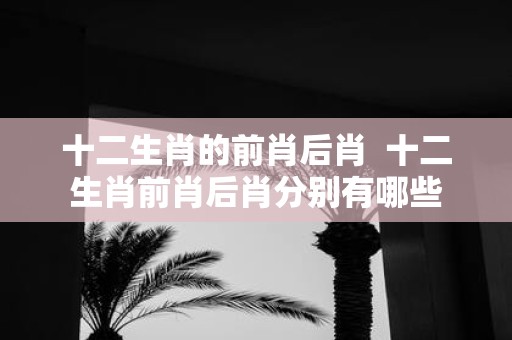 十二生肖的前肖后肖 十二生肖前肖后肖分别有哪些
