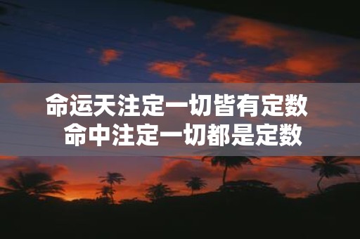 命运天注定一切皆有定数 命中注定一切都是定数