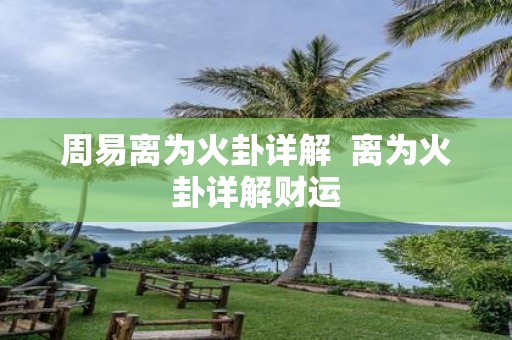周易离为火卦详解 离为火卦详解财运