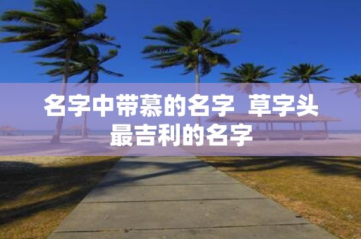 名字中带慕的名字 草字头最吉利的名字