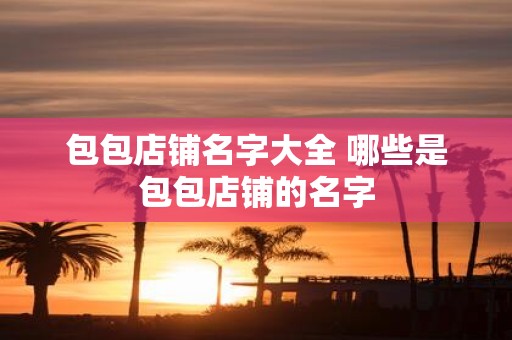 包包店铺名字大全 哪些是包包店铺的名字
