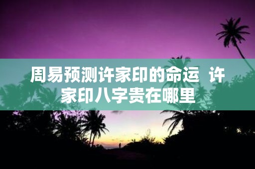 周易预测许家印的命运 许家印八字贵在哪里