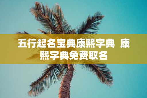 五行起名宝典康熙字典 康熙字典免费取名
