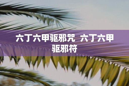 六丁六甲驱邪咒 六丁六甲驱邪符