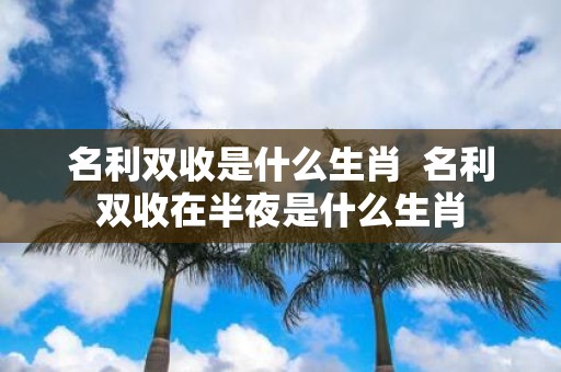 名利双收是什么生肖 名利双收在半夜是什么生肖
