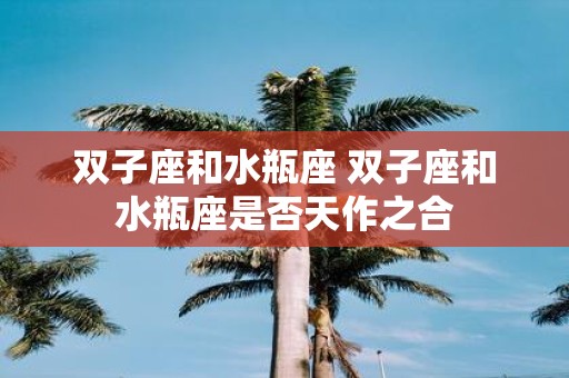 双子座和水瓶座 双子座和水瓶座是否天作之合