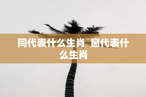 同代表什么生肖 窗代表什么生肖