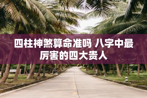 四柱神煞算命准吗 八字中最厉害的四大贵人