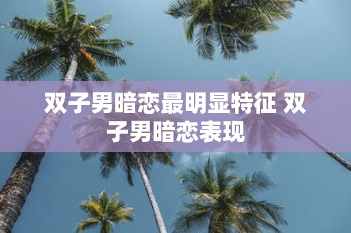 双子男暗恋最明显特征 双子男暗恋表现