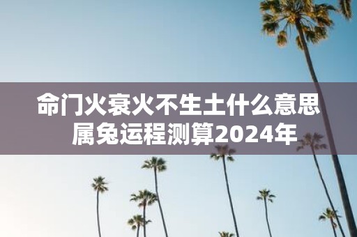 命门火衰火不生土什么意思 属兔运程测算2025年