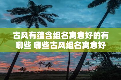 古风有蕴含组名寓意好的有哪些 哪些古风组名寓意好
