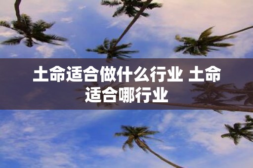 土命适合做什么行业 土命适合哪行业