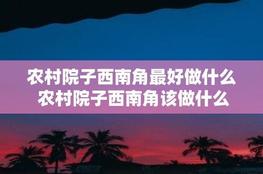 农村院子西南角最好做什么 农村院子西南角该做什么