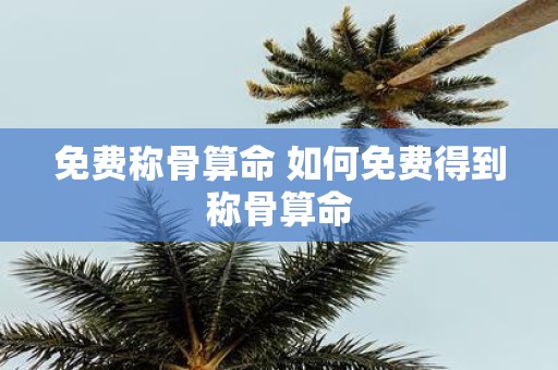 免费称骨算命 如何免费得到称骨算命