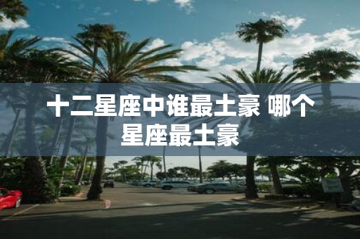 十二星座中谁最土豪 哪个星座最土豪
