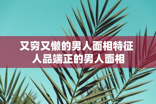 又穷又懒的男人面相特征 人品端正的男人面相