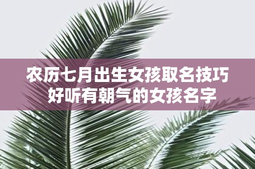 农历七月出生女孩取名技巧 好听有朝气的女孩名字