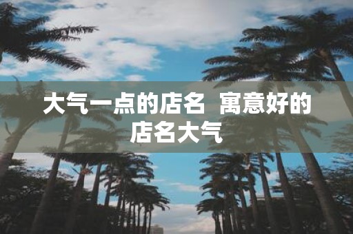 大气一点的店名  寓意好的店名大气
