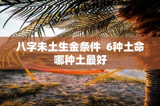 八字未土生金条件 6种土命哪种土最好
