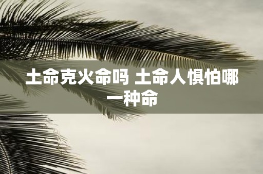 土命克火命吗 土命人惧怕哪一种命