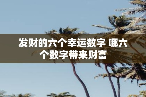 发财的六个幸运数字 哪六个数字带来财富