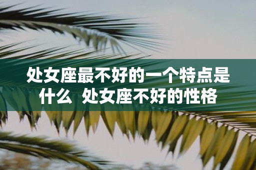 处女座最不好的一个特点是什么 处女座不好的性格