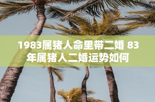 1983属猪人命里带二婚 83年属猪人二婚运势如何