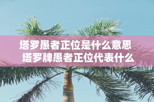 塔罗愚者正位是什么意思 塔罗牌愚者正位代表什么意思