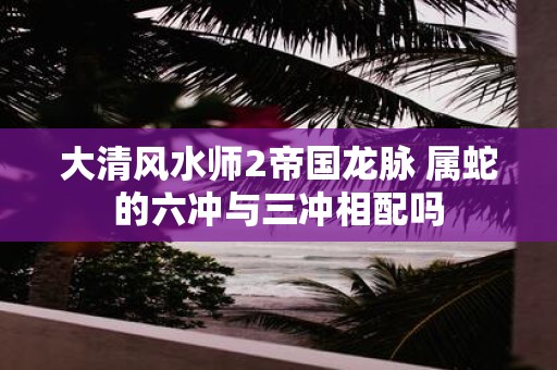大清风水师2帝国龙脉 属蛇的六冲与三冲相配吗