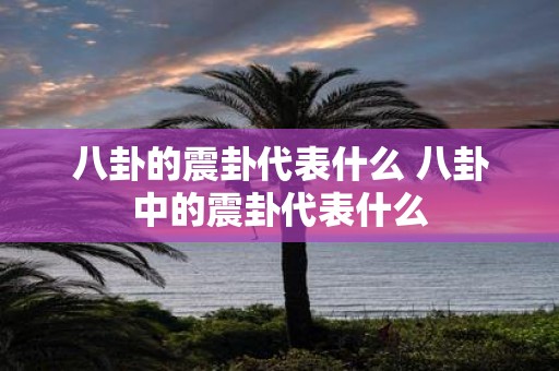 八卦的震卦代表什么 八卦中的震卦代表什么