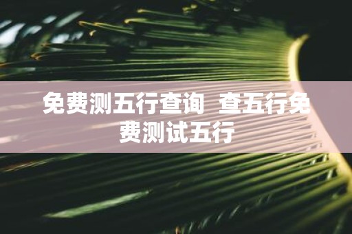 免费测五行查询 查五行免费测试五行