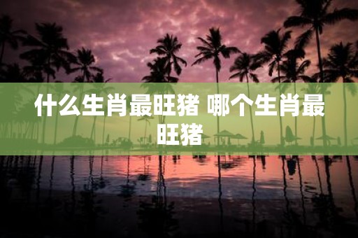 什么生肖最旺猪 哪个生肖最旺猪