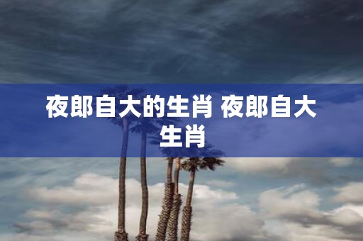 夜郎自大的生肖 夜郎自大生肖