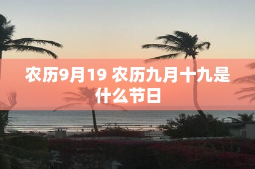 农历9月19 农历九月十九是什么节日