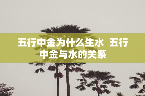 五行中金为什么生水 五行中金与水的关系