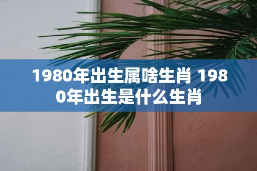 1980年出生属啥生肖 1980年出生是什么生肖