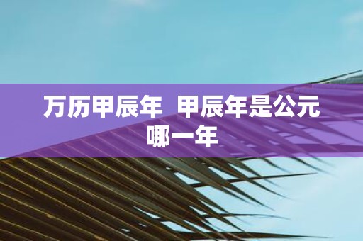 万历甲辰年 甲辰年是公元哪一年