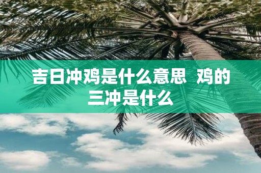 吉日冲鸡是什么意思 鸡的三冲是什么