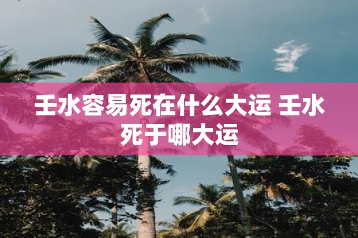 壬水容易死在什么大运 壬水死于哪大运